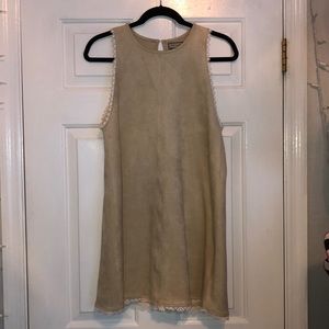 Ethereal Small Suede Lace Trim Dress